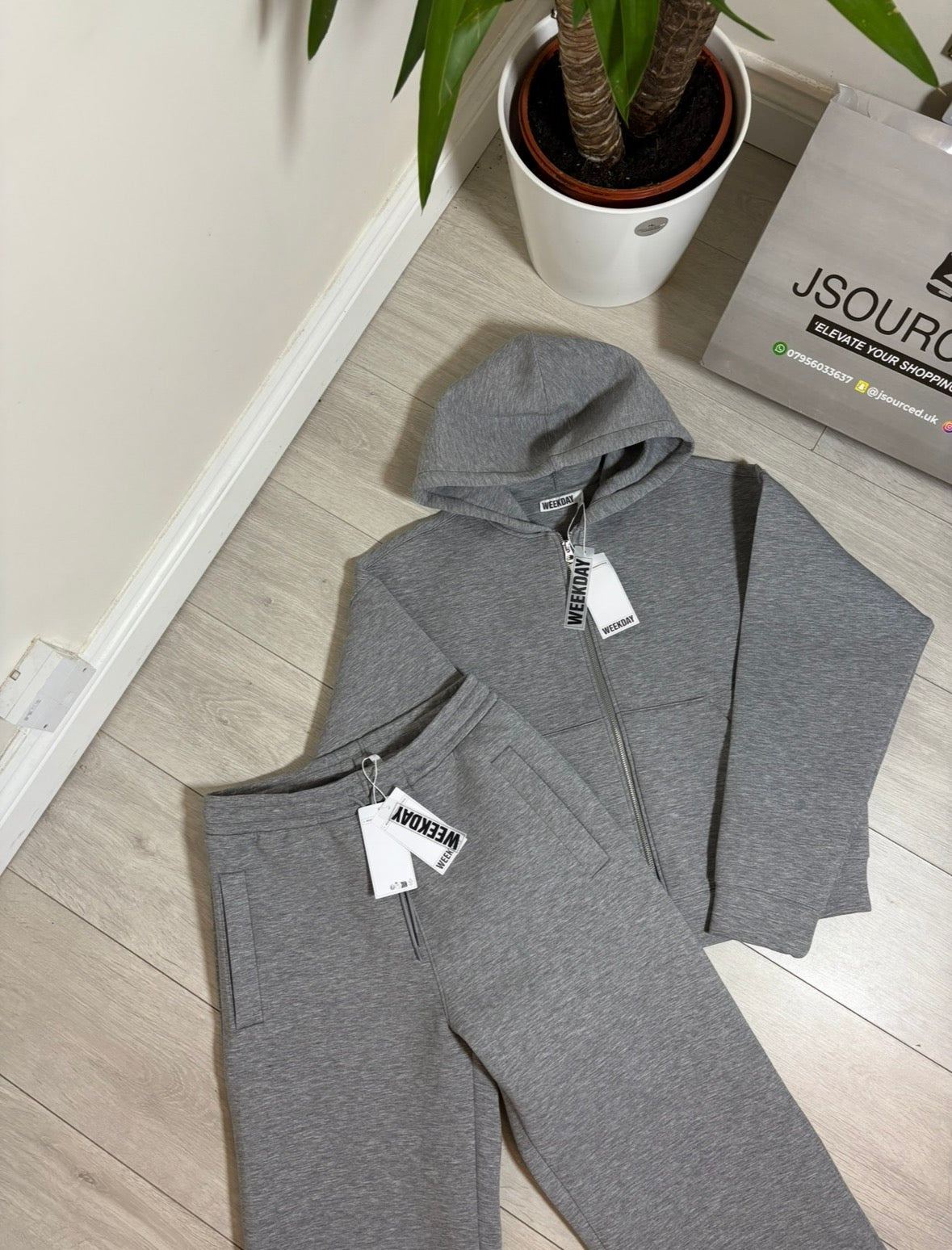 Weekday Scuba Tracksuit - Grey Melange
