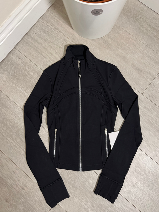 Lululemon Defined Cropped Jacket - Black Silver Zip