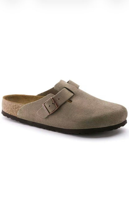 Birkenstock Boston Soft footbed (Suede Leather) - Taupe
