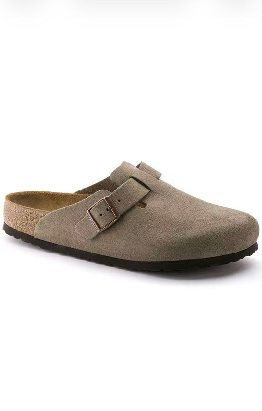 Birkenstock Boston Soft footbed (Suede Leather) - Taupe