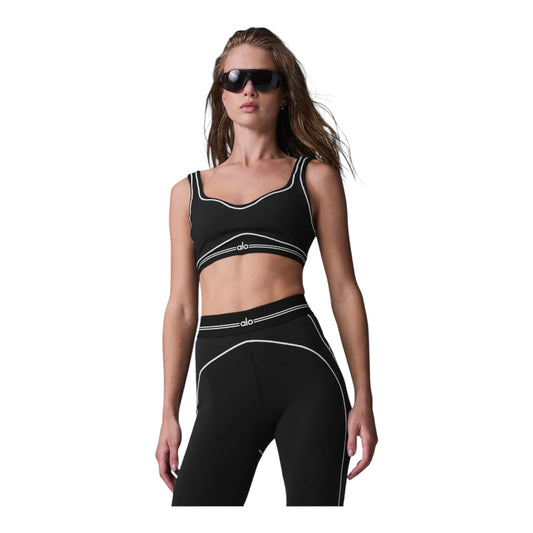 ALO YOGA AIR BRUSH TWO PIECE SET (BLACK)